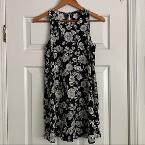 Floral black and cream dress